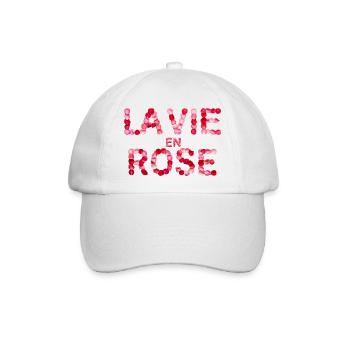 La Vie en Rose - Baseballkappe - Weiß/Weiß - Vorne
