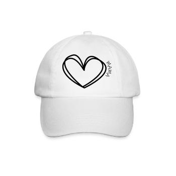 Mama Herz - Baseballkappe - Weiß/Weiß - Vorne