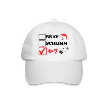 brav schlimm 6-7 Weihnachten - Baseballkappe - Weiß/Weiß - Vorne