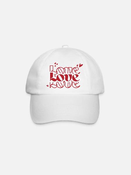 Liebe Liebe Liebe - Baseballkappe - Weiß/Weiß