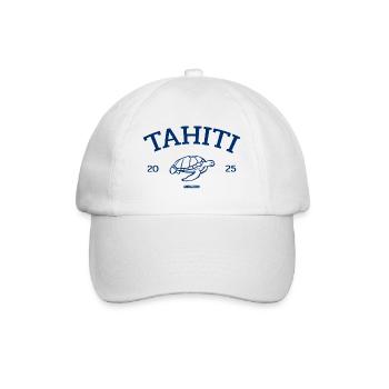 Tahiti - Turtle - French Polynesia - Schildkröte - Baseballkappe - Weiß/Weiß - Vorne