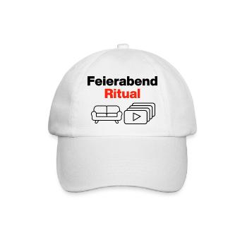 Feierabend Ritual – Sofa & Serien & Chill - Baseballkappe - Weiß/Weiß - Vorne