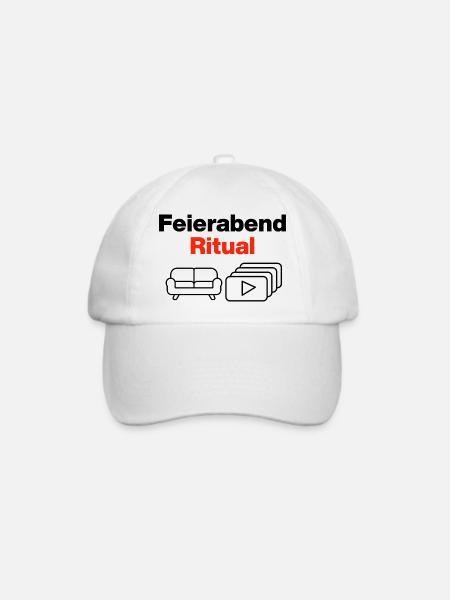 Feierabend Ritual – Sofa & Serien & Chill - Baseballkappe - Weiß/Weiß