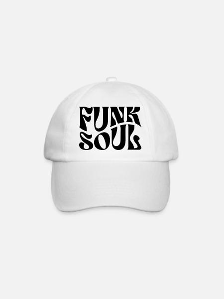 Funk Soul Retro-Musik-Logo-Design - Baseballkappe - Weiß/Weiß