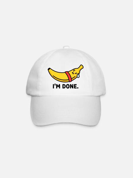 Das Workout Burnout Banana - Baseballkappe - Weiß/Weiß
