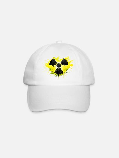 Radioaktiv Warnsymbol im Splash Design - Baseballkappe - Weiß/Weiß