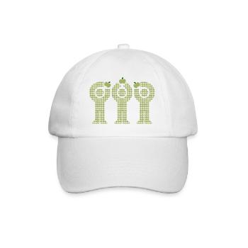 Green Gingham Minis Apfelfiguren - Baseballkappe - Weiß/Weiß - Vorne