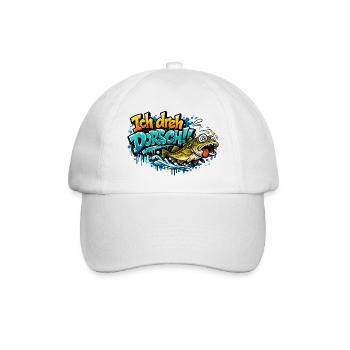 Ich dreh Dorsch Graffiti Fisch - Baseballkappe - Weiß/Weiß - Vorne