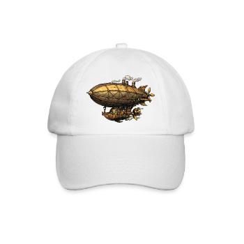 Steampunk Luftschiff Zeppelin - Baseballkappe - Weiß/Weiß - Vorne