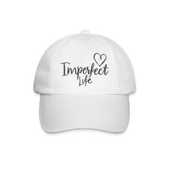 Imperfect Life Herz Motiv für tolle Menschen - Baseballkappe - Weiß/Weiß - Vorne