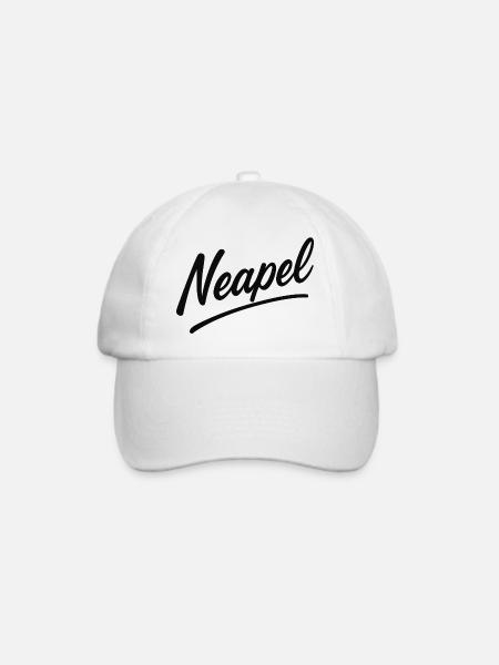 Neapel Script Schriftzug - Baseballkappe - Weiß/Weiß
