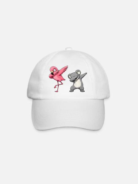 Flamingo Koala Dab Duo - Baseballkappe - Weiß/Weiß
