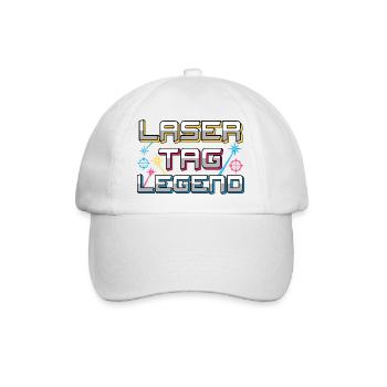 Laser Tag Legend Retro Gaming Typography Art - Baseballkappe - Weiß/Weiß - Vorne