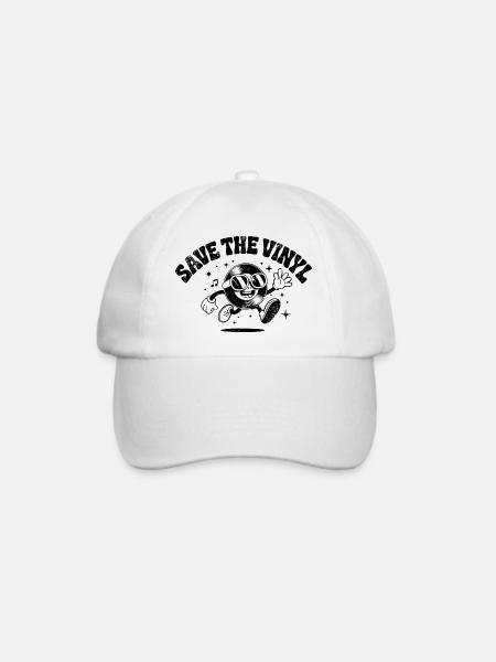 Save the Vinyl - Baseballkappe - Weiß/Weiß