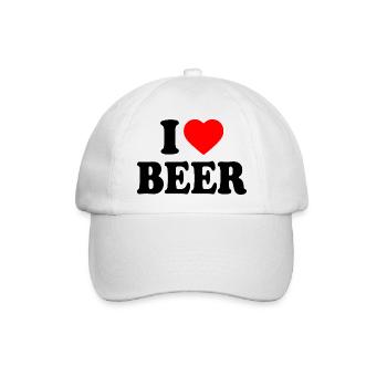 I love beer - Baseballkappe - Weiß/Weiß - Vorne
