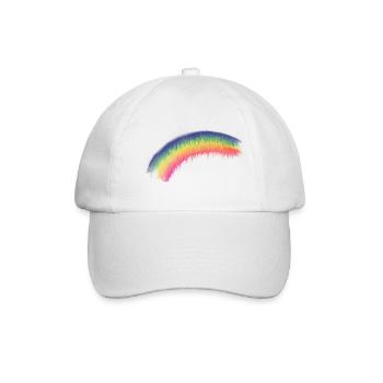 Regenbogen Pinselbogen - Baseballkappe - Weiß/Weiß - Vorne