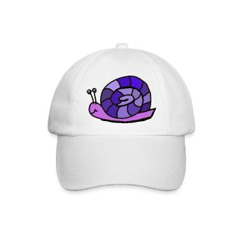 -Schnecke Cartoon Kinder Kind  - Baseballkappe - Weiß/Weiß - Vorne