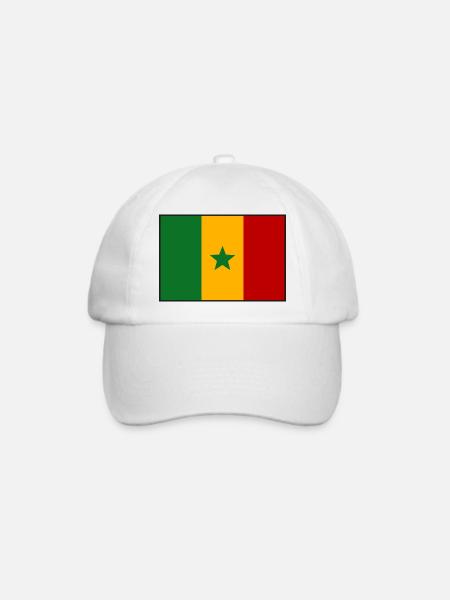 Senegal Flagge - Baseballkappe - Weiß/Weiß