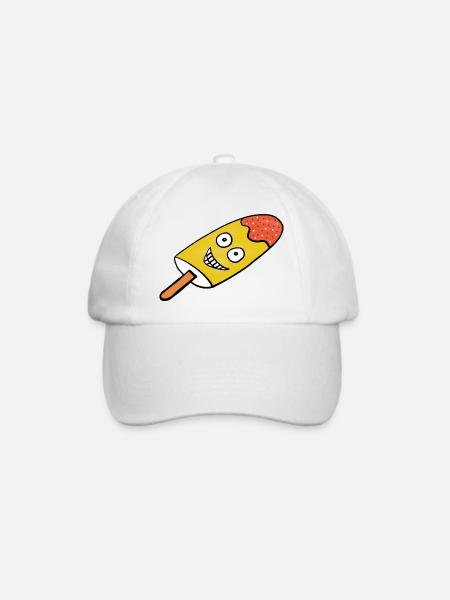 Fröhliches Zitronen-Eis Eiskrem Kinder  - Baseballkappe - Weiß/Weiß