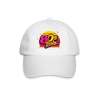 80s Retro Disco - Baseballkappe - Weiß/Weiß - Vorne