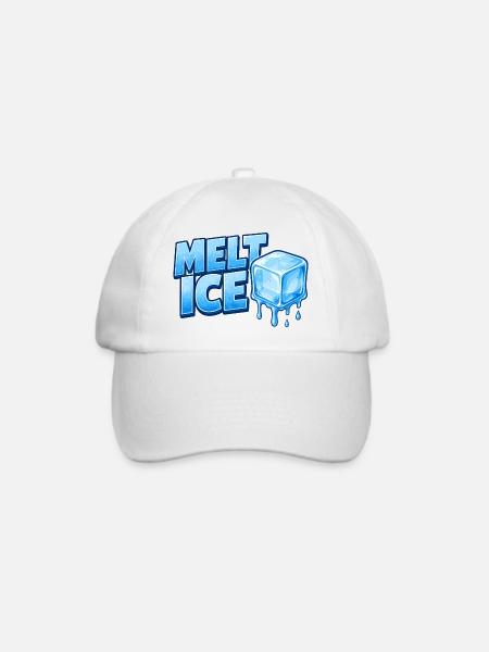 Schmelzendes Eis Cartoon Design - Baseballkappe - Weiß/Weiß