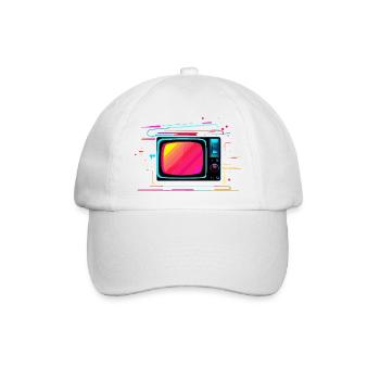 TV Synthwave - Baseballkappe - Weiß/Weiß - Vorne