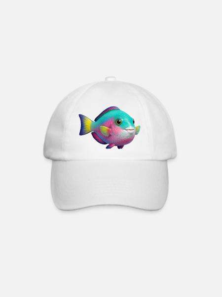 Regenbogenfisch Papageienfisch - Baseballkappe - Weiß/Weiß