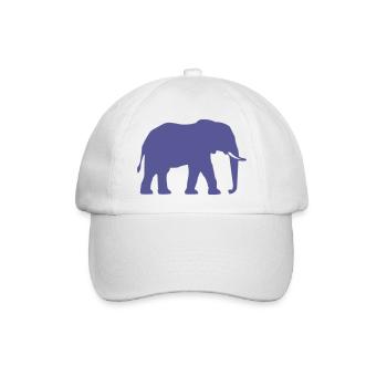 Violetter Elefant Silhouette - Baseballkappe - Weiß/Weiß - Vorne