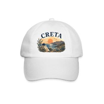 Creta Sonnenuntergang Küste - Baseballkappe - Weiß/Weiß - Vorne
