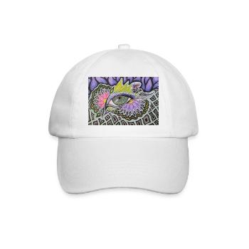 Psychedelisches Einzelauge Muster - Baseballkappe - Weiß/Weiß - Vorne