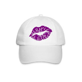 Kussmund / Kuss / Küsschen / Bussi / Liebe, Purple - Baseballkappe - Weiß/Weiß - Vorne