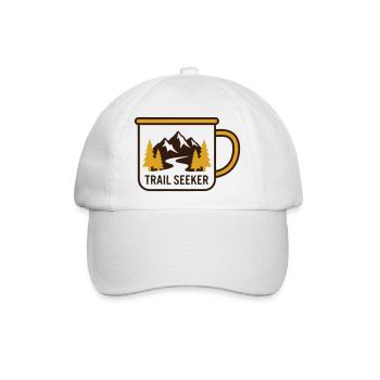 Berge Tasse Wander Logo - Baseballkappe - Weiß/Weiß - Vorne