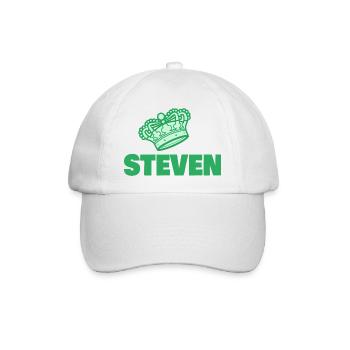 Geschenk für Steven - Baseballkappe - Weiß/Weiß - Vorne