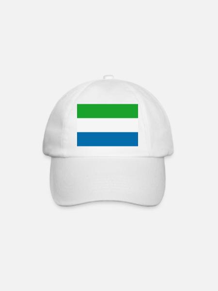 Sierra Leone-Flagge - Baseballkappe - Weiß/Weiß