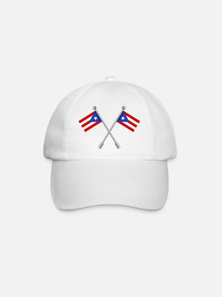 Flagge von Puerto Rico - Baseballkappe - Weiß/Weiß