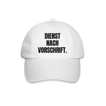Dienst nach Vorschrift hell - Arbeit Büro Amt - Baseballkappe - Weiß/Weiß - Vorne