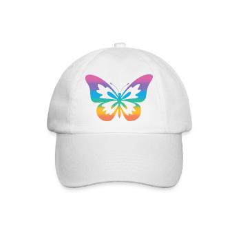 Schmetterling Regenbogen Autismus-Spektrum - Baseballkappe - Weiß/Weiß - Vorne