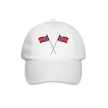 Norwegische Flagge - Baseballkappe - Weiß/Weiß - Vorne