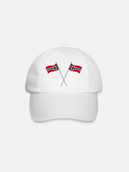 Norwegische Flagge - Baseballkappe - Weiß/Weiß