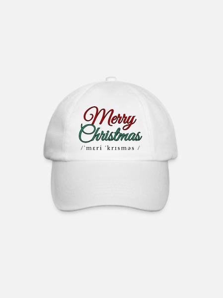 Merry Christmas - Baseballkappe - Weiß/Weiß