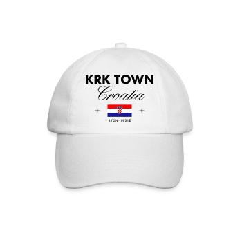 Krk Kroatien Koordinaten Reise Souvenir - Baseballkappe - Weiß/Weiß - Vorne
