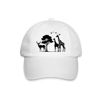 Afrika Safaritour Tiere Africa Urlaub Natur - Baseballkappe - Weiß/Weiß - Vorne