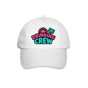 Drinking Crew Schriftzug Logo - Baseballkappe - Weiß/Weiß - Vorne