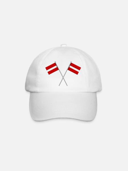 Flagge von Lettland - Baseballkappe - Weiß/Weiß