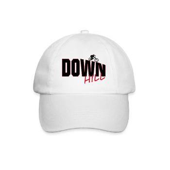 Downhill: Dunkelroter Outline-Stil für Biker  - Baseballkappe - Weiß/Weiß - Vorne