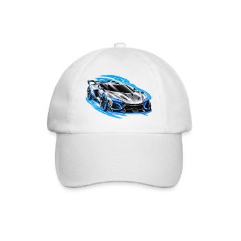 Future Auto Silber – Neon Speed - Baseballkappe - Weiß/Weiß - Vorne