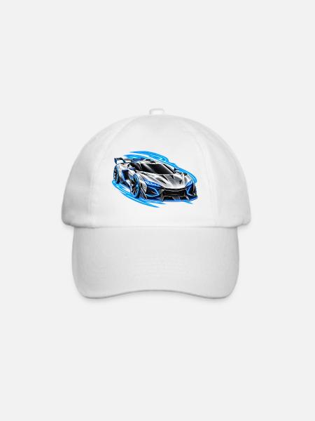 Future Auto Silber – Neon Speed - Baseballkappe - Weiß/Weiß