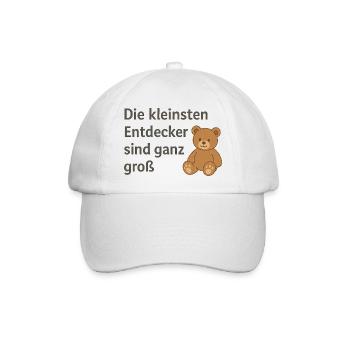 Kleine Entdecker, große Abenteuer - Baseballkappe - Weiß/Weiß - Vorne