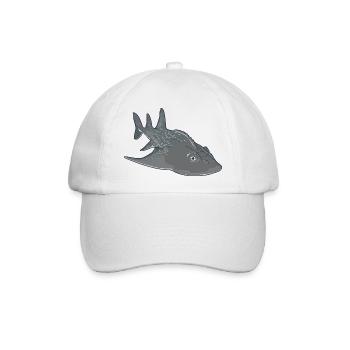 Bowmouth-Gitarrenrochen Cartoon-Stil - Baseballkappe - Weiß/Weiß - Vorne