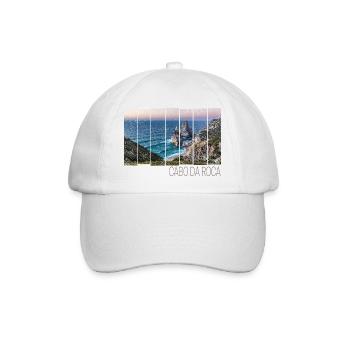 Cabo da Roca in Portugal mit Praia da Ursa Strand - Baseballkappe - Weiß/Weiß - Vorne